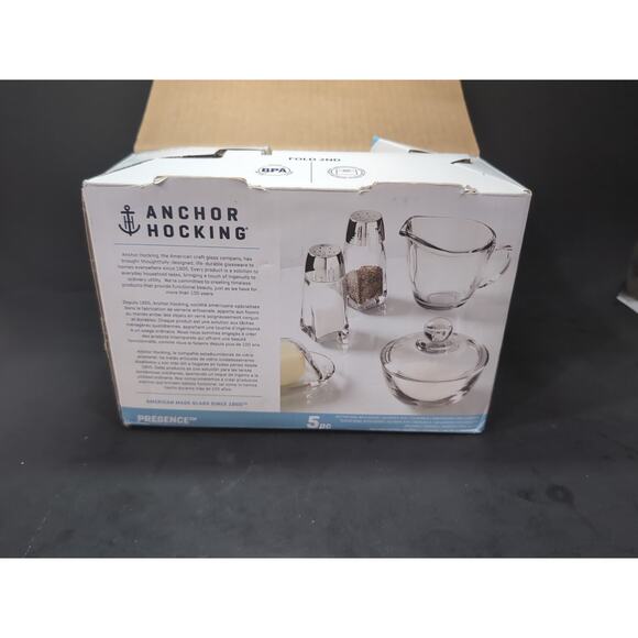 Anchor Hocking Clear 5 Piece Table Service, Savannah Shakers, Glass Serving Set - Picture 11 of 11